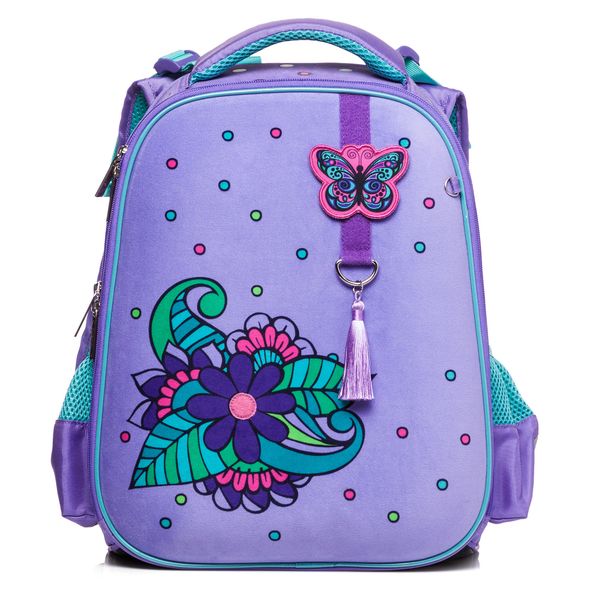 Рюкзак Hatber ERGONOMIC Classic -Фиолетовый шик- 37X29X17 СМ EVA материал светоотраж. 2 отделения 2 кармана в комплекте бейдж на рулетке , 